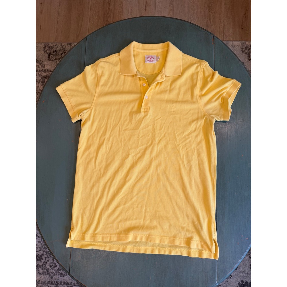 Brooks Brothers Red Fleece Mens Yellow Cotton Pique Short Sleeve Polo Shirt M